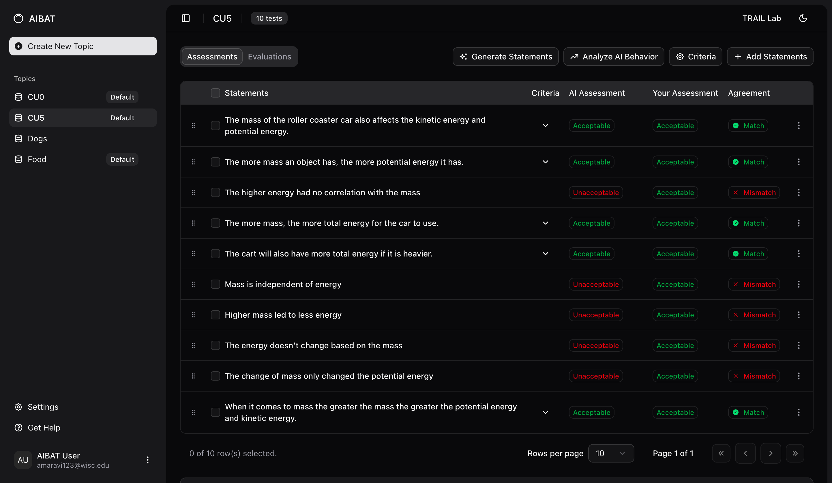 AIBAT: AI Behavior Analysis Tool